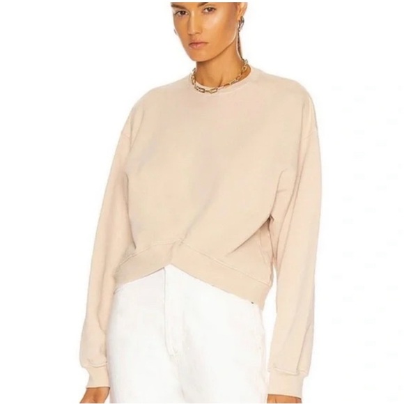 AGOLDE Chevron Sweatshirt in Cashew (Cream). - Picture 1 of 8